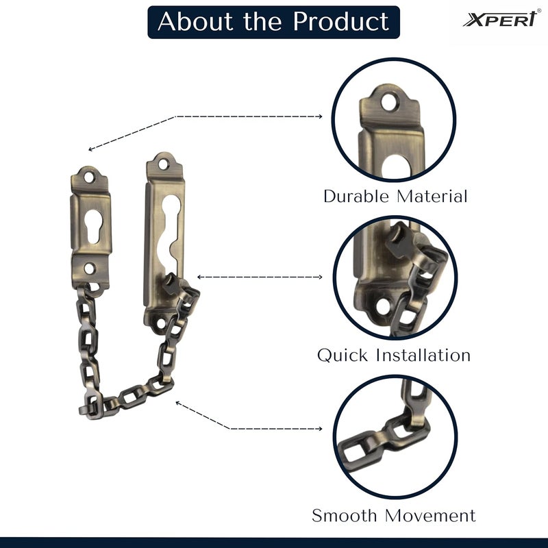 Xpert Door Chain - SSDC 888 (Antique) by , 1 Pc, Works with Chain Lock for Door, and Door Lock, Goes Door Locks for Main Door, Door Chain Lock for Main Door, and Safety Lock for Door - Image 2