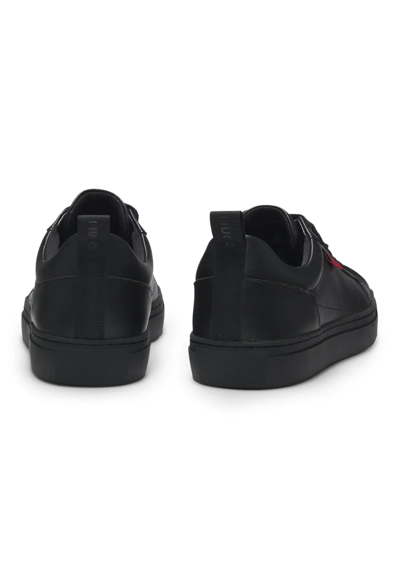 HUGO Faux-leather trainers with red logo flag