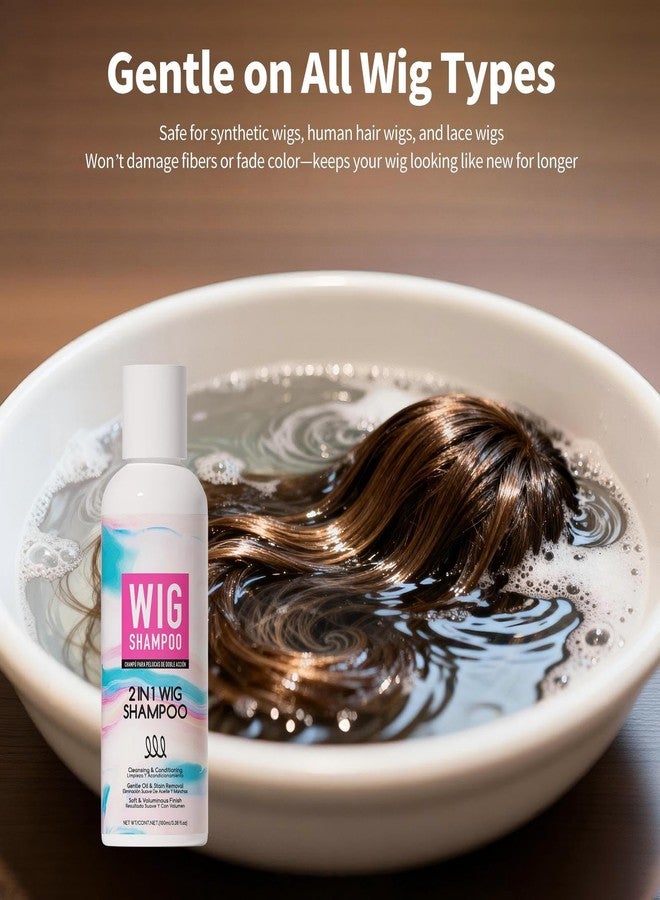 Gowwim 2 in 1 Wig Shampoo & Conditioner for Synthetic Hair - Gentle Cleanser & Detangler with Keratin, Coconut Oil & Shea Butter, Wig Wash & Care Kit- 100ml - Image 3