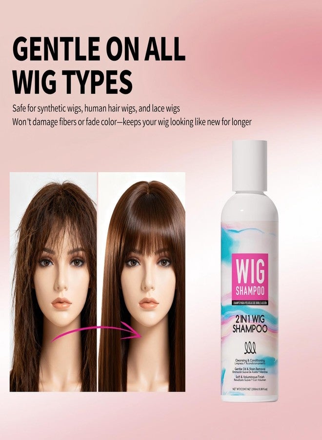 Gowwim 2 in 1 Wig Shampoo & Conditioner for Synthetic Hair - Gentle Cleanser & Detangler with Keratin, Coconut Oil & Shea Butter, Wig Wash & Care Kit- 100ml - Image 4