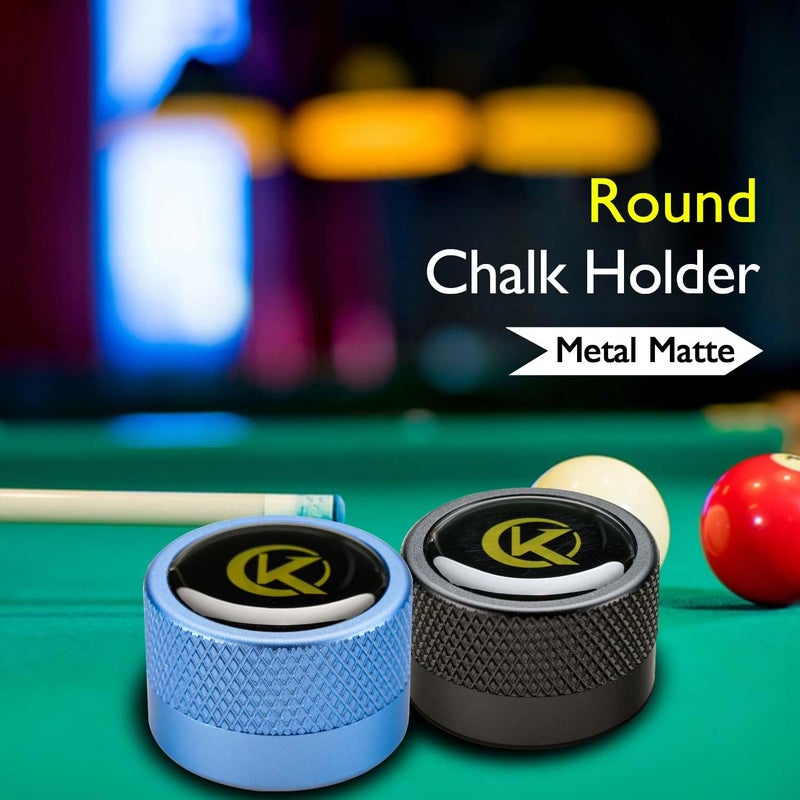 Konllen Billiards Chalk Holder-Portable Metal Magnetic Pool Cue Chalk Holder For Billiard Cue Tips Snooker Billiard Accessories (Round Or Square Optional) 1 Piece - Image 2