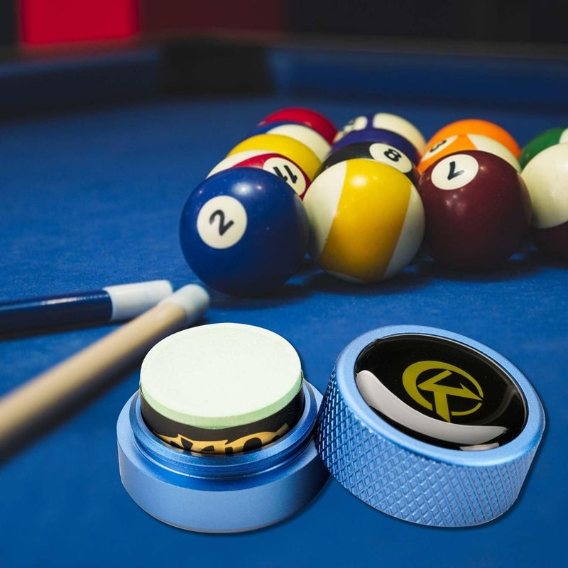 Konllen Billiards Chalk Holder-Portable Metal Magnetic Pool Cue Chalk Holder For Billiard Cue Tips Snooker Billiard Accessories (Round Or Square Optional) 1 Piece - Image 4