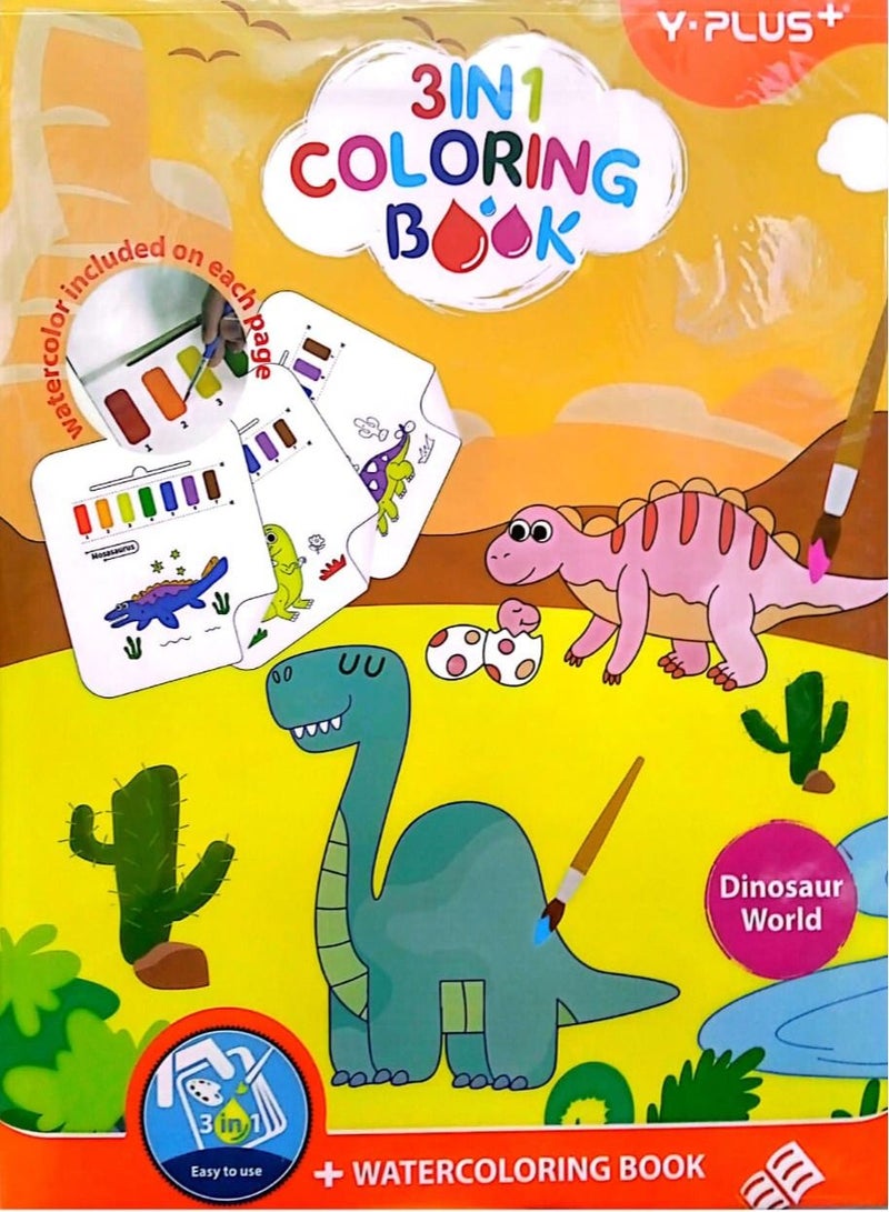 YPlus Childerns Water Coloring Book (Dinosaur world) - Image 2