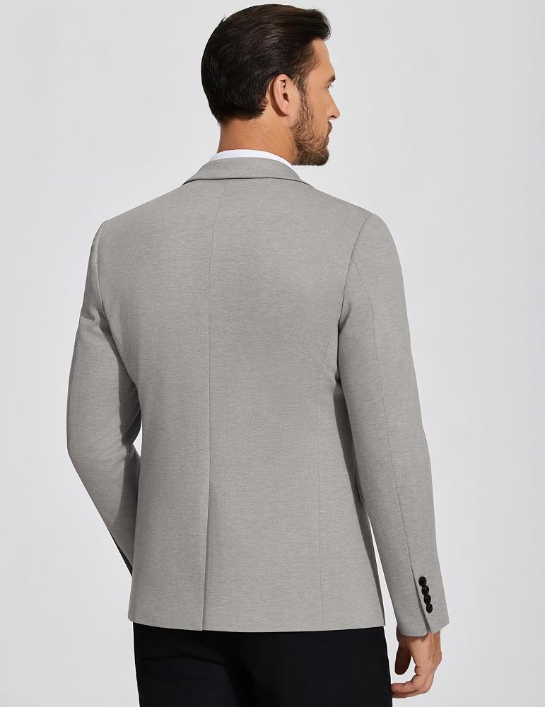 COOFANDY Mens Casual Blazer Knit Sport Coat Lightweight Two Button Suit Jacket - Image 2