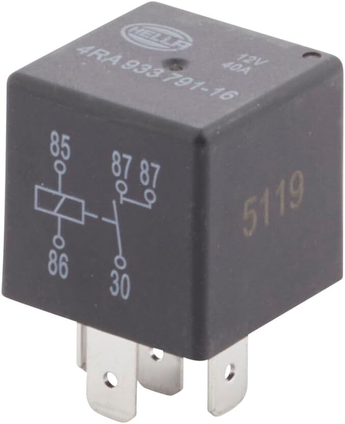 HELLA 4RA 933 791-161 Relay, main current - 12V - 5-pin connector - Normally Open Contact - Quantity: 1 - Image 1
