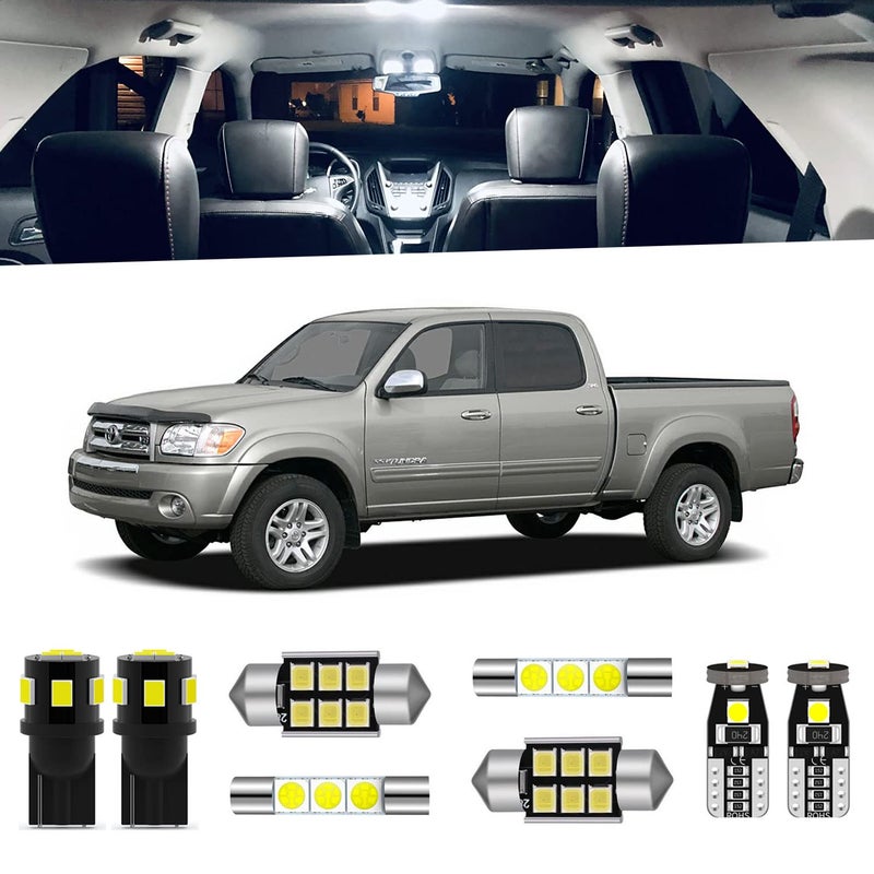 ENDPAGE 12Pieces Tundra LED Interior Light Kit Package for Toyota Tundra 2000 2001 2002 2003 2004 2005 2006 White Interior LED Lighting Package Cargo Lights License Plate Lights Install Tool