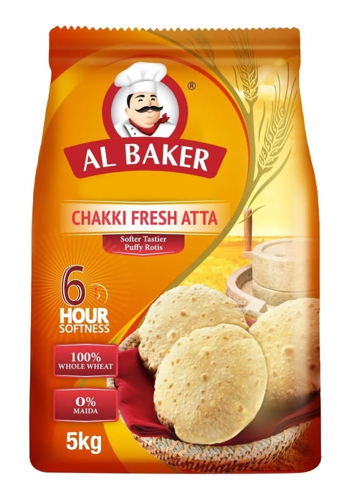 Al Baker Chakki Fresh Atta Flour - 5kg - Image 1