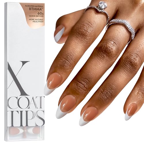 BTArtboxnails French Gel Nail Tips  French Tip Press on Nails Brown Medium Almond XCOATTIPS for Nail Extensions