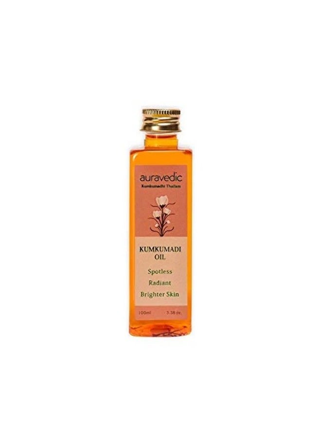Auravedic Kumkumadi Oil Pure Saffron For Ultra Radiant Skin 3.38 Fl Oz (100Ml)  - Image 1