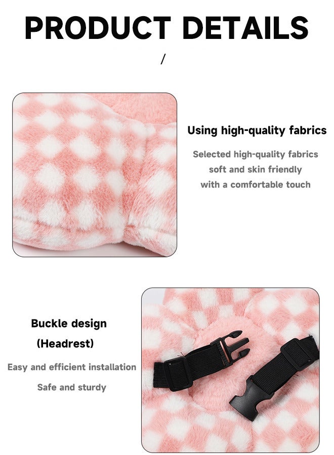 Flower Floor Pillow,Flower Plush Seating Chair Cushion,Cute Flower Pink Plaid Print Seating Oversized Throw Pillow Pad For Home Sofa Bed Decoration - Image 4