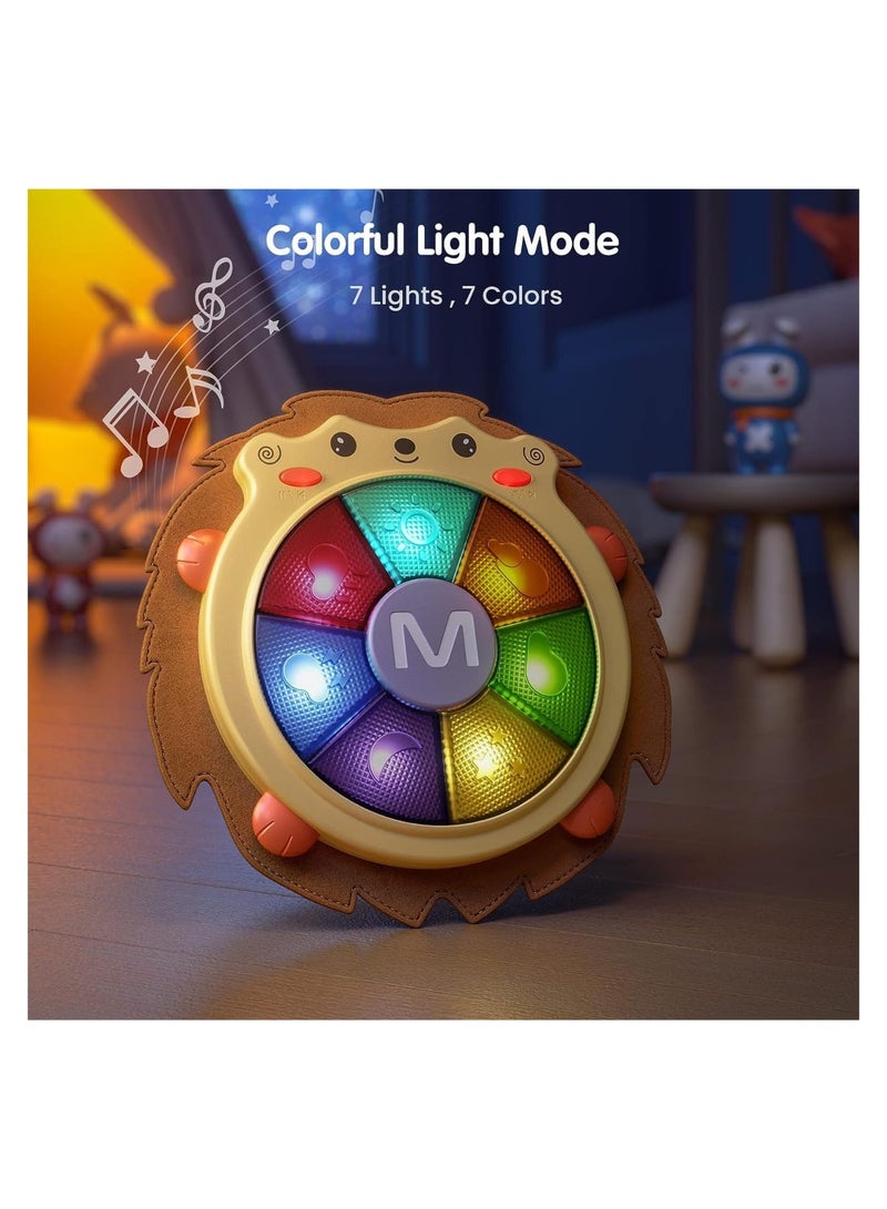 Zikra Kids Music Drum Toy with Sound and Light, Musical Toy Electronic Musical Drum for Baby, Sensory Activity Toys, Baby Activity Gift for Boy Girl 18 Months (Hedgehog) - Image 2
