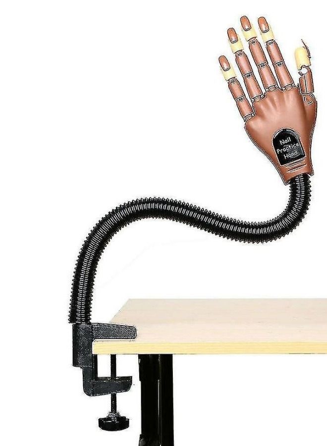 Nail Art Adjustable Training & Practice Gel Tips Model Hand 1 x Nail Art Training Hand 1 x 100 pcs Nail Tips ( 2pcs) - Image 1