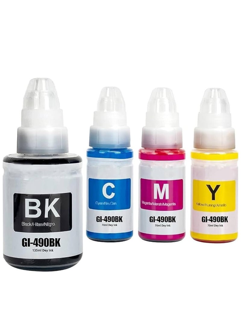 Canon GI-490 GI-590 Ink (4-Pack) Compatible with Canon GI490 GI590 Ink Bottle Multipack for PIXMA G1000 G1400 G1500 G2000 G2400 G2500 G3000 G3400 G3500 Printers (Black,Cyan,Magenta,Yellow)