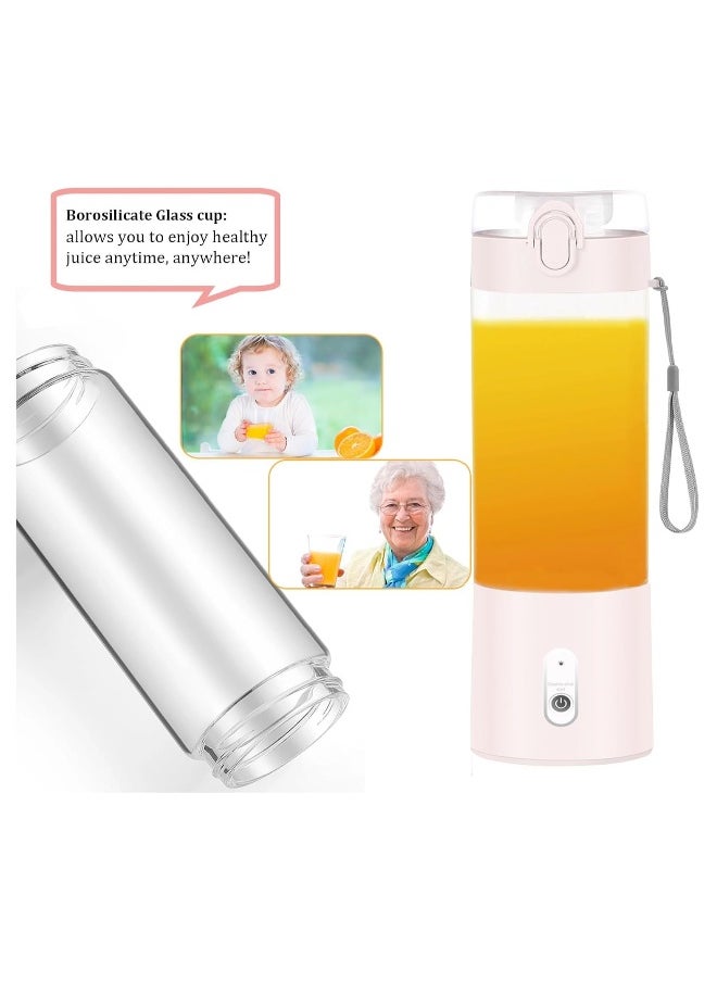 Generic - Portable Juicer, Personal Size Blender for Shakes and Smoothies, USB RechargeableStrong Cutting Capacity with 6 Blades, 500ml Juicer Cup - Image 1