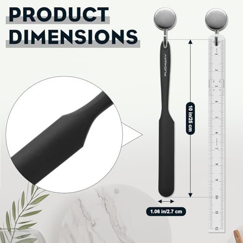PUCKWAY 3pcs Silicone Jar Spatulas 10in Long Skinny Heat-Resistant, Narrow Spatula Set for Scraping Peanut Butter, Sourdough, Jam in Small Containers, Blenders & Baking (Black) - Image 2