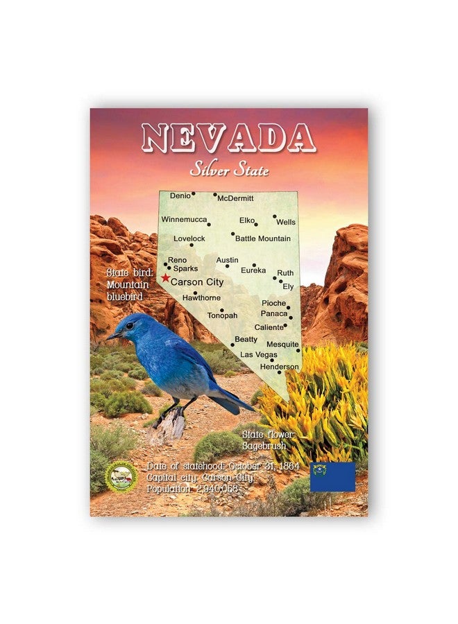 Postcard Fair Nevada Map Postcard Set Of 20 Identical Postcards. Nv State Map Post Cards. Made In Usa. - Image 1