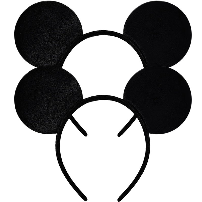 MADO 2 pack mouse ears headbands for adults women little girls boys (black, onesize) - Image 1