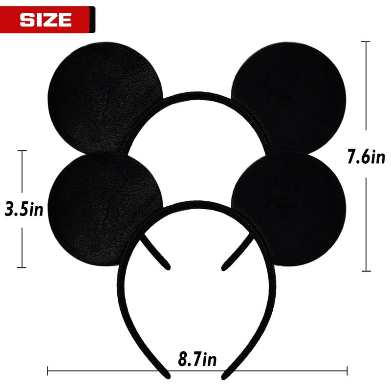 MADO 2 pack mouse ears headbands for adults women little girls boys (black, onesize) - Image 2