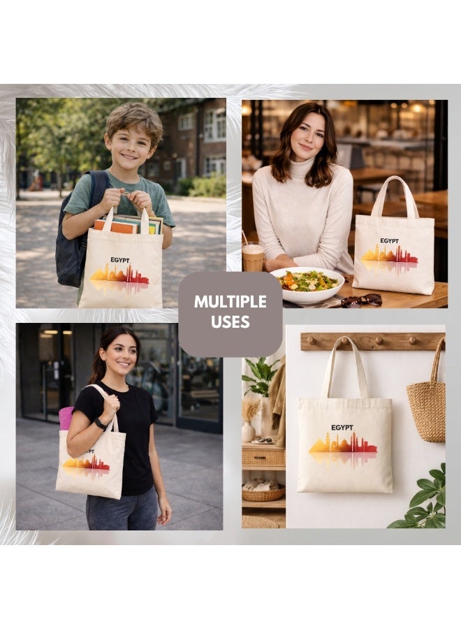 برينت شوب فور مي احتفل باليوم الوطني ويوم الاستقلال المصري مع حقيبة التسوق القماشية هذه - هدية مثالية لأي مصري - هدية رائعة ورفيق سفر مثالي - مثالية للتسوق والاستخدام اليومي - Image 4