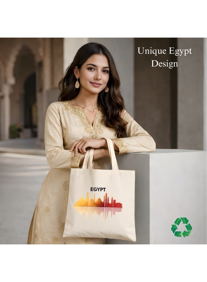 برينت شوب فور مي احتفل باليوم الوطني ويوم الاستقلال المصري مع حقيبة التسوق القماشية هذه - هدية مثالية لأي مصري - هدية رائعة ورفيق سفر مثالي - مثالية للتسوق والاستخدام اليومي - Image 3