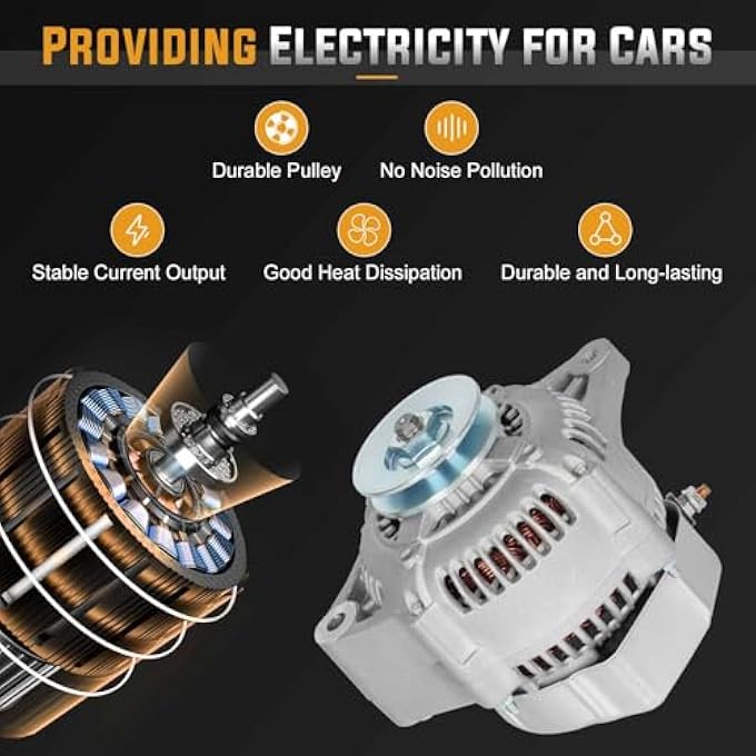 ILONPA Alternator Replacement Compatible with 1985-1992 Toyota 4Runner, 1985 Toyota Celica, 1985-1991 Toyota Pickup Replace AND0079, 321-1166, 100211-2030, 400-52020, ALT-5056 - Image 5