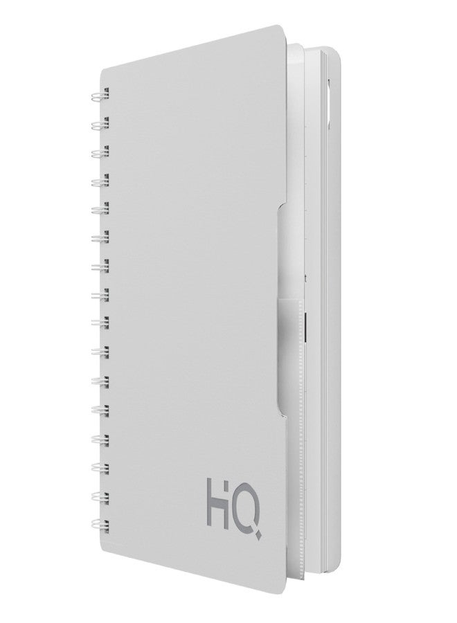 HQ YOUVA Navneet HQ | Wiro Bound |Single Subject Book |14.8x21 cm |Single Line |160 Pages |Grey - Image 1