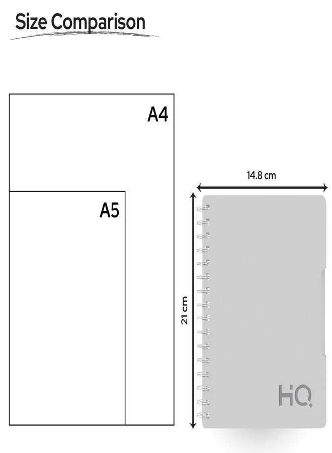 HQ YOUVA Navneet HQ | Wiro Bound |Single Subject Book |14.8x21 cm |Single Line |160 Pages |Grey - Image 4