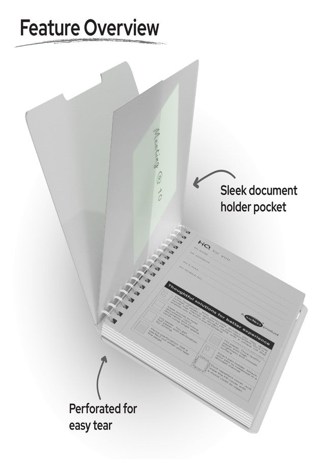 HQ YOUVA Navneet HQ | Wiro Bound |Single Subject Book |14.8x21 cm |Single Line |160 Pages |Grey - Image 3