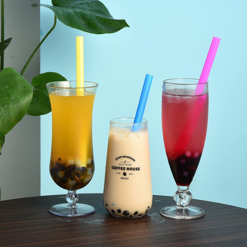 ALINK 100 Extra Large Plastic Bubble Tea Smoothie Straws, 1/2" Wide X 8 1/2" Long Boba Straws - Image 4