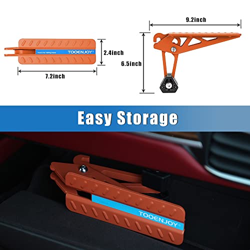 TOOENJOY Universal Fit Car Door Step, Foldable Roof Rack Door Step Up on Door Latch, Both Feet Stand Pedal Ladder, Easy Access to Rooftop for Most Car, SUV, Truck, Max Load 400 lbs(Orange - Image 5