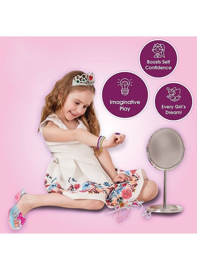 Beauenty - Princess Dress Up Clothes For Little Girls Princess Toys,Toddler Toys For Girls - Kids Pretend Play Includes 4 Pairs Princess Shoes, Rings, Earrings, Crown - Gifts For 3,4,5, Year Old Girls - Image 1