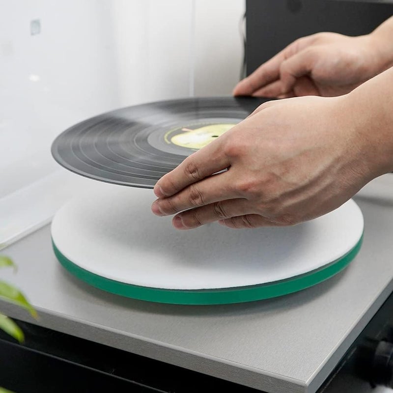 sdroceRyaM 3mm Turntable Mat, 12 Inches Slipmat Anti-Static for LP Vinyl Record High-Fidelity Audiophile Acoustic Sound Support Help Reduce Noise Due to Static and Dust (White) - Image 4