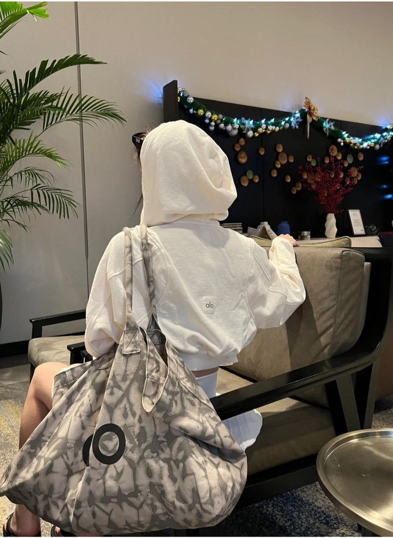 ALO Short Sleeve Zipper Women's Hooded Jacket - Spring/Autumn High-Waisted Slimming Sports Coat with Hood