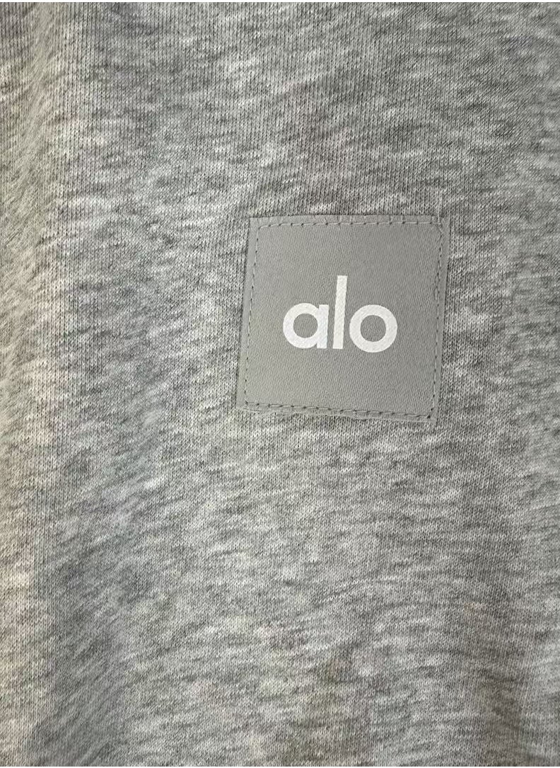 ALO Short Sleeve Zipper Women's Hooded Jacket - Spring/Autumn High-Waisted Slimming Sports Coat with Hood