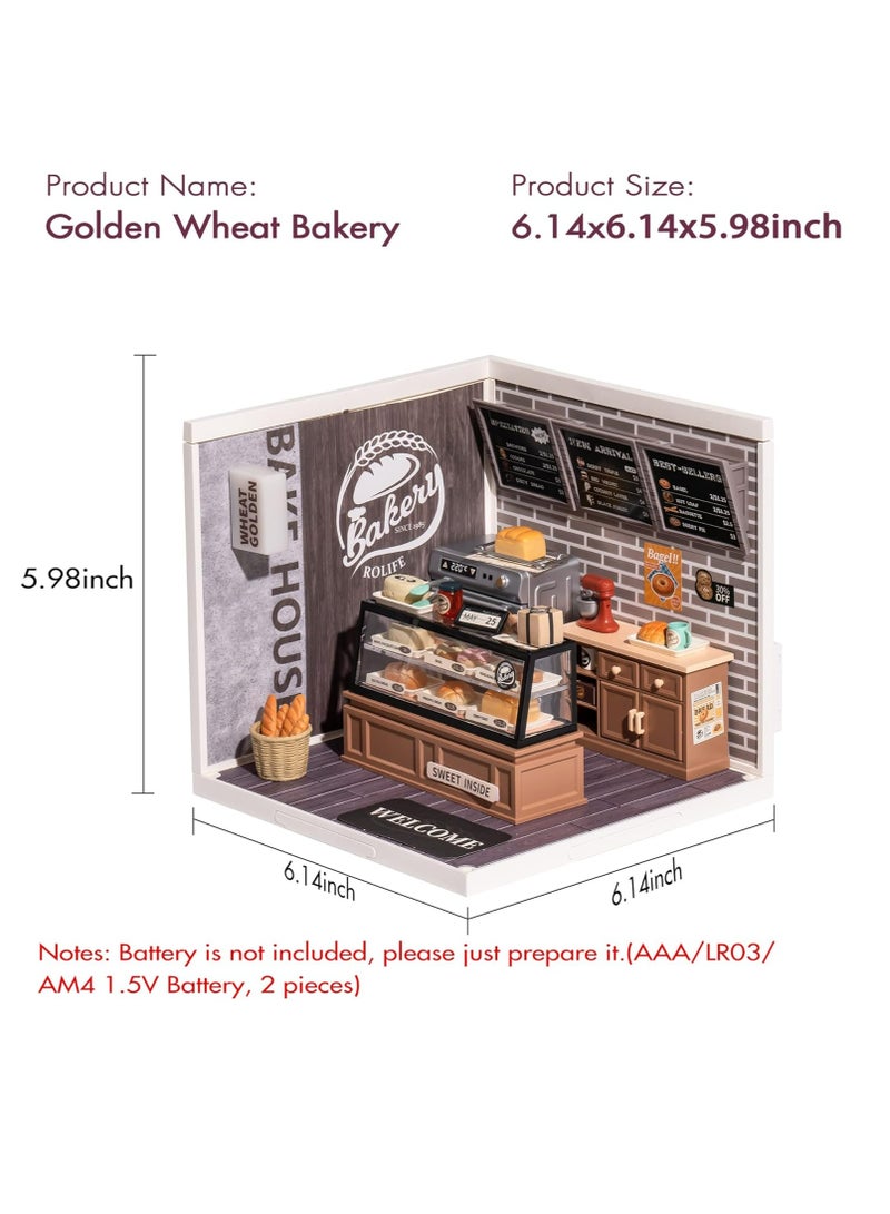 Robotime Rolife Super Creator Golden Wheat Bakery Plastic DIY Miniature House Kit DW005, DIY 3D Puzzles for Adults/Teens, Unique Gift for Craft Hobby and Creative Home Decor - Image 3