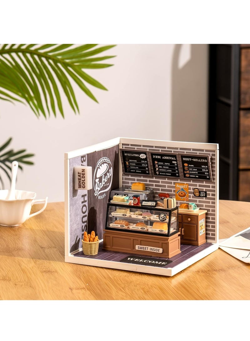 Robotime Rolife Super Creator Golden Wheat Bakery Plastic DIY Miniature House Kit DW005, DIY 3D Puzzles for Adults/Teens, Unique Gift for Craft Hobby and Creative Home Decor - Image 2