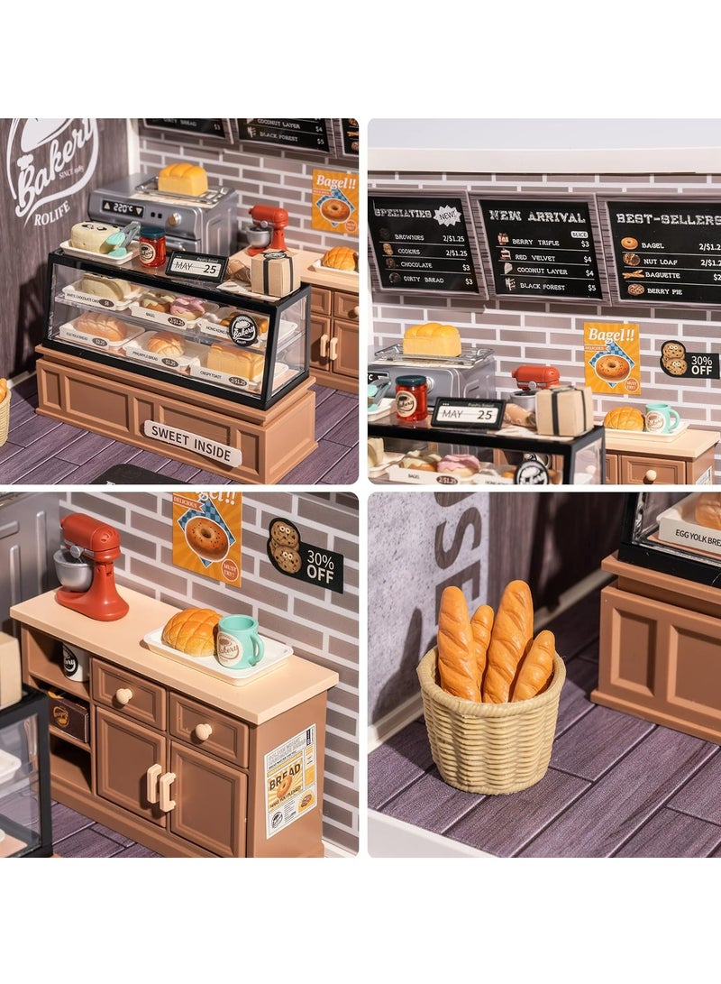 Robotime Rolife Super Creator Golden Wheat Bakery Plastic DIY Miniature House Kit DW005, DIY 3D Puzzles for Adults/Teens, Unique Gift for Craft Hobby and Creative Home Decor - Image 5