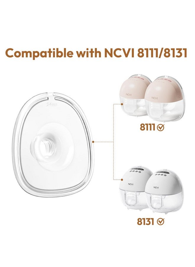 NCVI فلانج سيليكون NCVI 24 مم متوافق مع مضخة الثدي اليدوية 8111/8131، ملحقات بديلة لدرع مضخة الرضاعة القابلة للارتداء الأصلية، 1 قطعة - Image 2