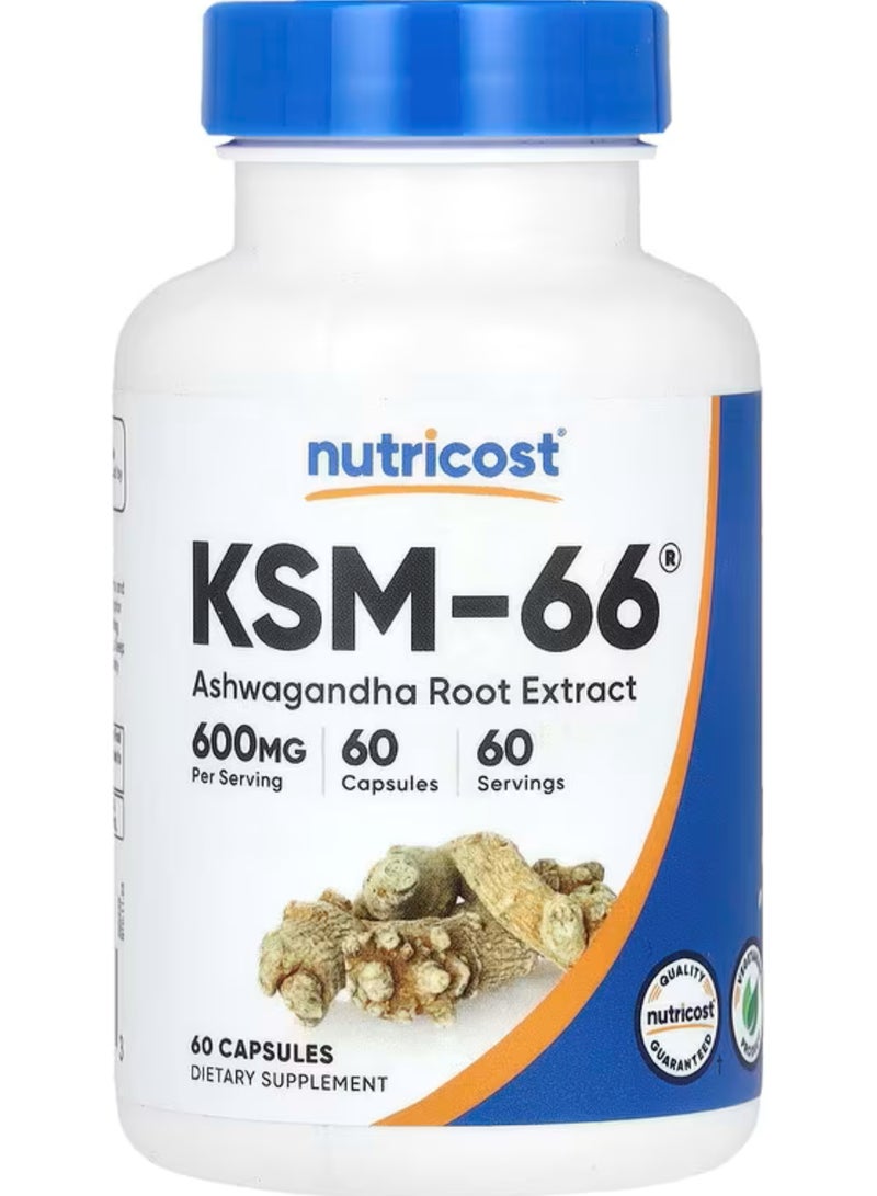نوتريكوست‏, KSM-66 ، مستخلص جذور العبعب المنوم ، 600 ملجم ، 60 كبسولة - Image 1