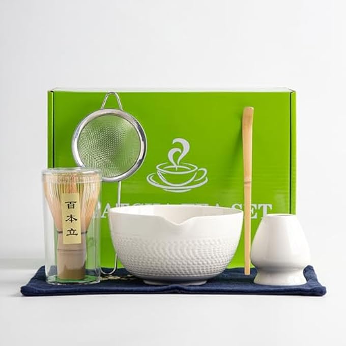 BAOLY Matcha Whisk Set6Pcs Japanese Matcha Whisk And Bowl KitMatcha Bowl With SpoutBamboo Matcha Whisk And ScoopTea Making KitTraditional Matcha Tool Set For Matcha Tea Ceremony White - Image 3