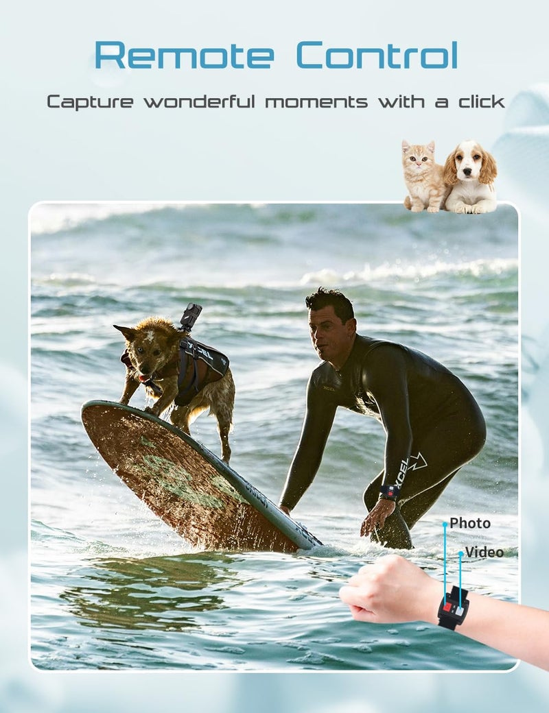 Apexcam Dog Collar Camera with 64GB SD Card, 4K Cat Collar Cameras with Touch Screen, Dog Collar with Camera for Video Records, Pet Cameras Collar for Remote Monitoring Indoor Outdoor Dog Birthday Gift - Image 5