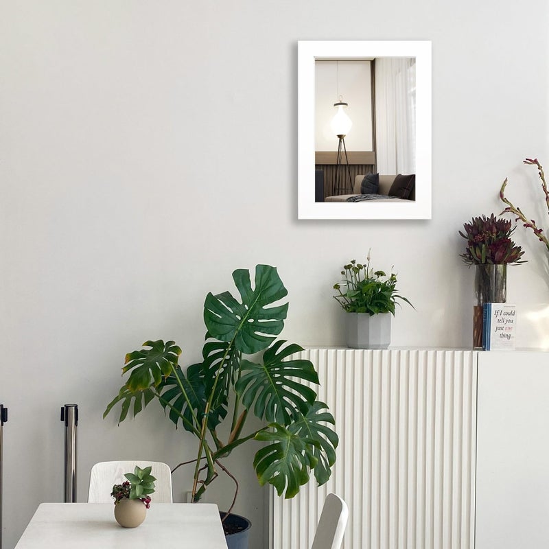 Ruomeng Wall Mirror Rectangle Decorative Mirror 12" x 16" for Entryway, Bedroom, Living Room, White - Image 4