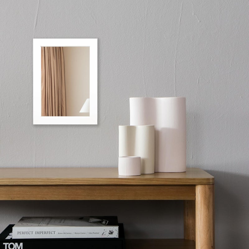 Ruomeng Wall Mirror Rectangle Decorative Mirror 12" x 16" for Entryway, Bedroom, Living Room, White - Image 3