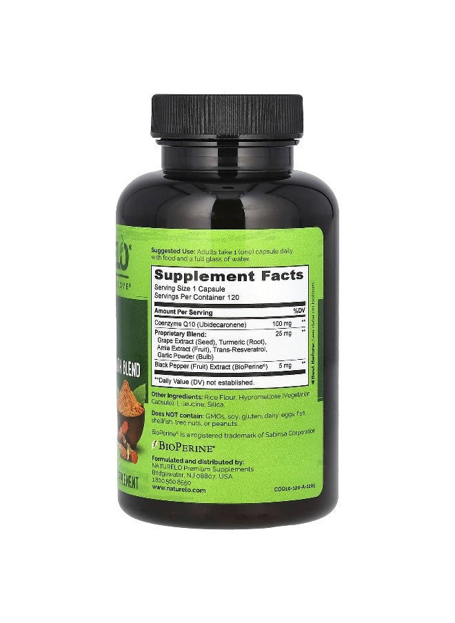 NATURELO NATURELO, CoQ10, Whole Food Heart Health Blend, 120 Vegetarian Capsules  - Image 2