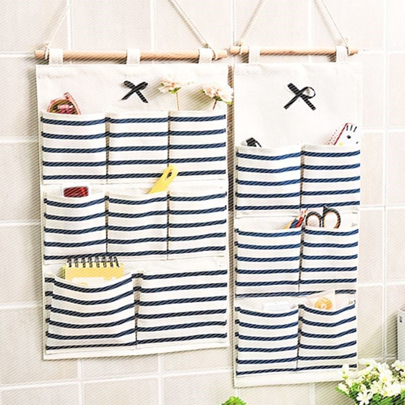 6 Pocket 8 Pocket Fabric Dormitory Wall Hanging Storage Bag Hanging Bag Wall Hanging Door Back Wall Storage Artifact Wall Hanging Bag - Image 3