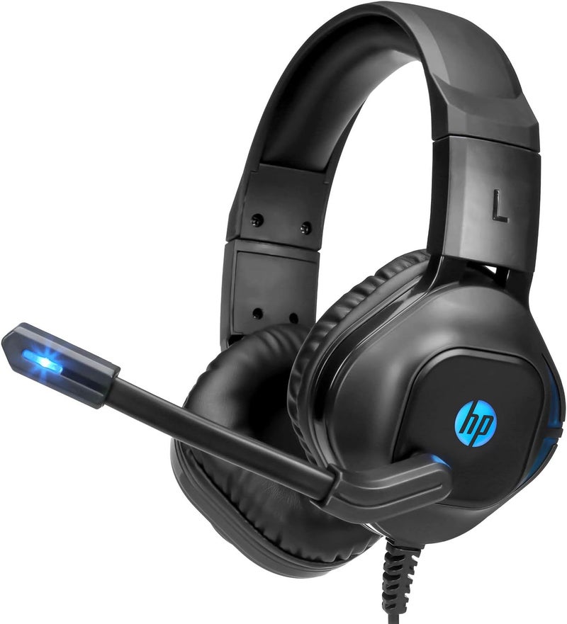 HP Stereo Headphone with LED DHE-8002 - Black, Wired - Image 1