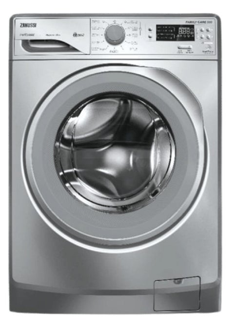 غسالة اوتوماتيك (بيرلاماكس)، تحميل امامي، رقمية متعددة البرامج، بخار برو وايت، 7 كجم، فضي - ZWF7240SV5