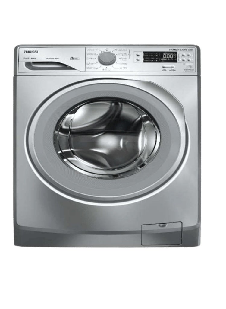 زانوسي غسالة اوتوماتيك (بيرلاماكس)، تحميل امامي، رقمية متعددة البرامج، بخار برو وايت، 7 كجم، فضي - ZWF7240SV5 - Image 2