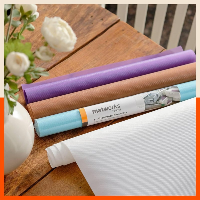 Bathla بطانات الرفوف - (45 سم × 1.5 م لفة) حصائر مطبخ مضادة للانزلاق من EVA بدرجة غذائية - بطانات أدراج مقاومة للماء للمطبخ، الطاولة، الثلاجة - قابلة لإعادة الاستخدام وسهلة القطع (ملمس ماسي، رمادي فاتح) - Image 2