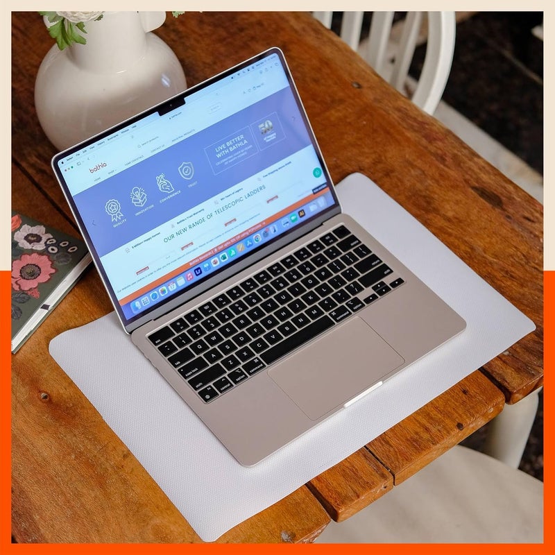 Bathla بطانات الرفوف - (45 سم × 1.5 م لفة) حصائر مطبخ مضادة للانزلاق من EVA بدرجة غذائية - بطانات أدراج مقاومة للماء للمطبخ، الطاولة، الثلاجة - قابلة لإعادة الاستخدام وسهلة القطع (ملمس ماسي، رمادي فاتح) - Image 4